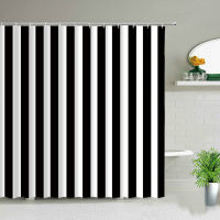 Black And White Stripes Print Shower Curtains Morocco Bohemian Mandala Flower Waterproof Geometric Bathroom Curtain With Hooks