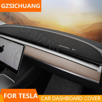 For Tesla Model 3 Y 2017 2018 2019 2020 2021 2022 Dashboard Cover Sunshade Protector Non-slip Flannel Dash Mat Car Accessories