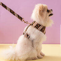 ① สายรัดสุนัขใหม่ Tide Brand FF Fashion Breathable Shihtzu Harness