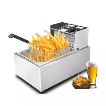 6.3Qt Electric Deep Fryer, 2500W Stainless Steel Electric Fryers with  Frying Baskets Strainer and Lid, Large Countertop Frying Machine with