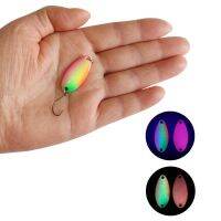 2.5g/3.5g 3pcs Double Painted Glow UV Fresh Water Seawater Copper Fishing Spoon Lure Trout BaitLures Baits