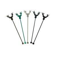 Wowshine Free Shipping 2pcs stag Head Stir Martini Picks Party Silver