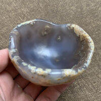 205g Natural Agate Crystal Bowl Colorful Decoration Ashtray Polished Dish Quartz B20