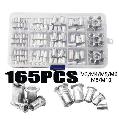 100/150/165 M3-M10 Sekrup Baut Paku Keling Buta Benang Metrik Kepala Datar Multi Aluminium Sekrup Rivnut