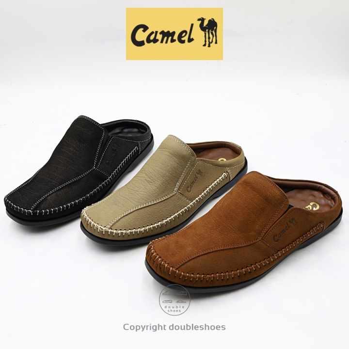 camel-รองเท้าคัทชูเปิดส้น-หนังแท้-หนังลายช้าง-พื้นนุ่ม-เย็บพื้น-รุ่น-cm108-ไซส์-40-45
