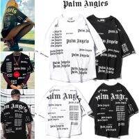 PALM ANGELS new Oversize full LOGO cotton drop shoulder PA short-sleeved couple T-shirt