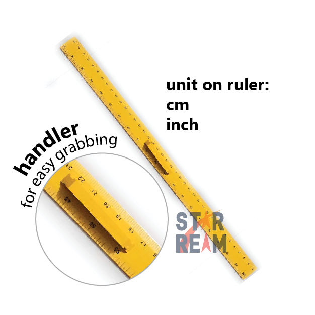 100cm/1m Straight Wooden Ruler w Handler (unit:cm,m)/Pembaris Papan ...