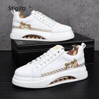 White Casual Sneakers Shoes Mens Thick Sole Height Increasing Board Shoes Platform Runway Hiking Sports Shoes Male Footwear