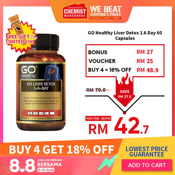 Go Healthy Liver Detox 1 A Day 60 Capsules Support Liver Health