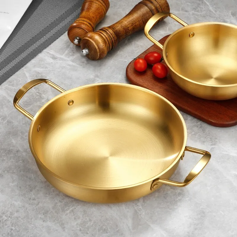 Wholesale Stainless Steel Seafood Pot Golden Thickened Single Small Hot Pot  Household Korean Noodle Double Ear Seafood Pot Cooking Tools From  m.