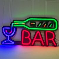 LED Neon Light BAR Sign 22 Inches Open Billboard for Bar Club Advertising Neon Sign Pub Store Home Party Art Decorative Lights