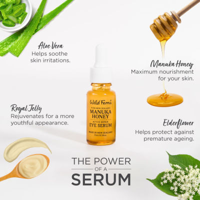 WILD FERNS (ไวล์ดเฟิร์นส) MANUKA HONEY EYE SERUM เซรั่มทารอบดวงตาน้ำผึ้งมานูก้า 15 ml.