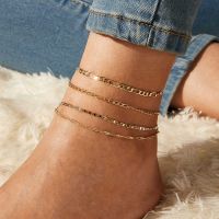 【JH】 European and cross-border fashion accessories Temperament simple four-piece anklet retro creative ankle chain versatile foot