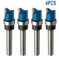 4pcs 1/4in 6mm Shank Router Bit Milling Cutter Set เครื่องตัดไม้คาร์ไบด์งานแกะสลัก Trimming Cutting เครื่องมือ