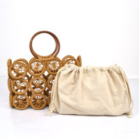 Fashion Rattan Hollow Straw Bags Wicker Woven Women Handmade Handbags Summer Beach Travel Shoulder Bags Casual Lady Bali Purses