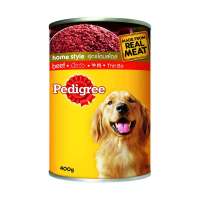 เพดดิกรี อาหารสุนัขโต รสเนื้อ แบบกระป๋อง 400 กรัม X 4 ซอง - Pedigree Dog Food Adult Beef Can 400 g x 4