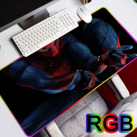 SpiderMan RGB Mouse Pad LED Lighting Light Large Computer Gamer Gaming Locking Edge Mousepad 900x400mm XXL Keyboard Notbook PC Speed Desk Mice Mats Dota 2