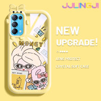 Jjlingji เคสสำหรับ OPPO Reno 5 4G Reno 5 5G Reno5 5G เคสพบ X3เคส Lite ลายการ์ตูนเด็กหญิงเงินน่ารักสีสันสดใสเคสซิลิโคนเลนส์กล้องถ่ายรูปแบบนิ่มใสกันกระแทกแบบใสเรียบง่ายป้องกัน