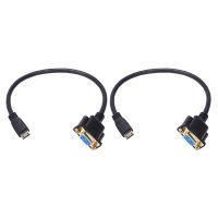 2X Mini to VGA M/F Connector Cable Adapter Converter 0.3M 1FT