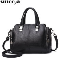 SMOOZA Vintage Top-handle Bag Women Crossbody Bag Shoulder Bag Lady Simple Style Bag Fashion Women Handbags PU Leather Bag