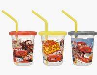 เซ็ทแก้วพร้อมฝาปิด  Skater cars Tumbler with Straw , ชุด 3 ใบ , Import Japan