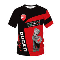 DUCATI ย์แขนสั้นเสื้อยืด3D พิมพ์ผู้ชายและผู้หญิงแฟชั่นสบายๆแขนสั้นเสื้อยืดเสื้อกีฬากลางแจ้ง