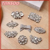 TIINSOO 1PC ผู้หญิง งานแต่งงาน Rhinestone ส้นสูง คลิปเงา แคลมป์สแควร์ หัวเข็มขัด คลิปตกแต่งรองเท้า