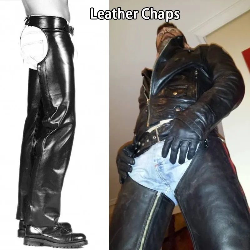 Fetish Pleather Clothing, Pleather Pants, Chaps, Sexy Men Costume