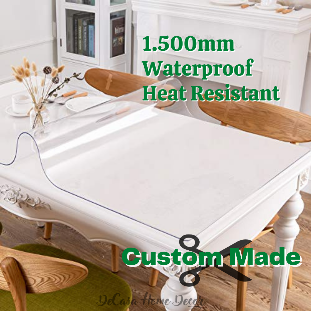 Available in 120x80 cm PVC Table Protector Table Cover/Protector Transparent Made to Measure 