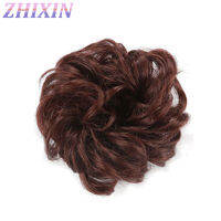 Zhixin Synthetic Fiber Curly Chignon Fake Hair Extension Bun Wig Hairpiece for Women