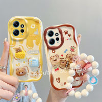 เคส Redmi 12C Note12 Note 12 Pro + Plus 5G 4G เคสโทรศัพท์ ตุ๊กตา3D น่ารักลายการ์ตูนน่ารักขนมปังชีสนมหมีครีมซิลิโคนแบบนิ่มพร้อมกำไล Case 2023