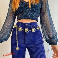 【hot sale】 ☸ B55 TWINKLE1 Sunflower Waist Chain Long Adjustable Retro Sweater Accessories Belt Female Dress Decorative Metal Belly Belt