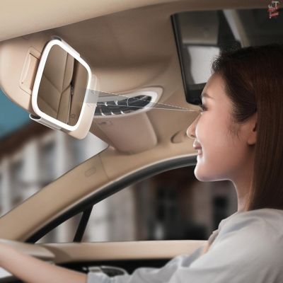 ❂ SHOCKING SALE!!Car Sun Visor Mirror with LED Lights Makeup Sun-shading Cosmetic Mirror Adjustable Vanity Mirror Clip