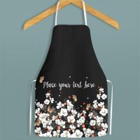 Kitchen Waterproof Oil-Proof Aprons for Women Men Fashion and Fresh Flowers Household Wipeable Aprons for Kitchen Accessories Aprons