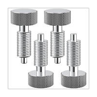 4 PCS Hand Retractable Spring Plunger with Knurled Handle ,Lock Out M6 Type Quick Release Pins for Rolling Toolbox