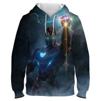 Sudaderas con capucha de Iron Man para hombres y mujeres, sudaderas con estampado 3D de superhéroes de Marvel, jerséis casuales Harajuku para niños, Primavera