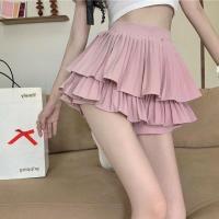 COD ☃ imoq55 store 2-storey Short Pleated Skirts Spread Beautiful Cheap Colorful Pleated