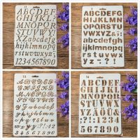 4Pcs/Set 11inch Alphabet Letters DIY Craft Layering Stencils Painting Scrapbooking Stamping Embossing Album Paper Card Template Rulers  Stencils