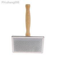 Pet Grooming Comb Shedding Hair Remove Brush Wood Handle Slicker Dog Cat Supply