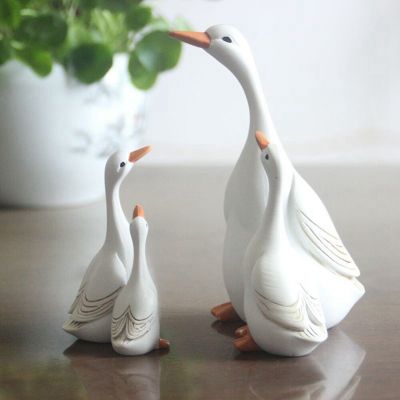 Garden Ornaments Simulation Mother-Daughter Duck Courtyard Decoration Micro-Landscape Ornaments Resin Craft Gifts