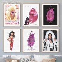 ประการ์♘ยุโรปเหนือ Nicki Minaj โรแมนติกโหลดเพลงแร็ปอัลบั้มศิลปะบนผนังผ้าใบสำหรับตกแต่งห้องโปสเตอร์สุนทรียภาพภาพวาดโซฟาในห้องนั่งเล่น