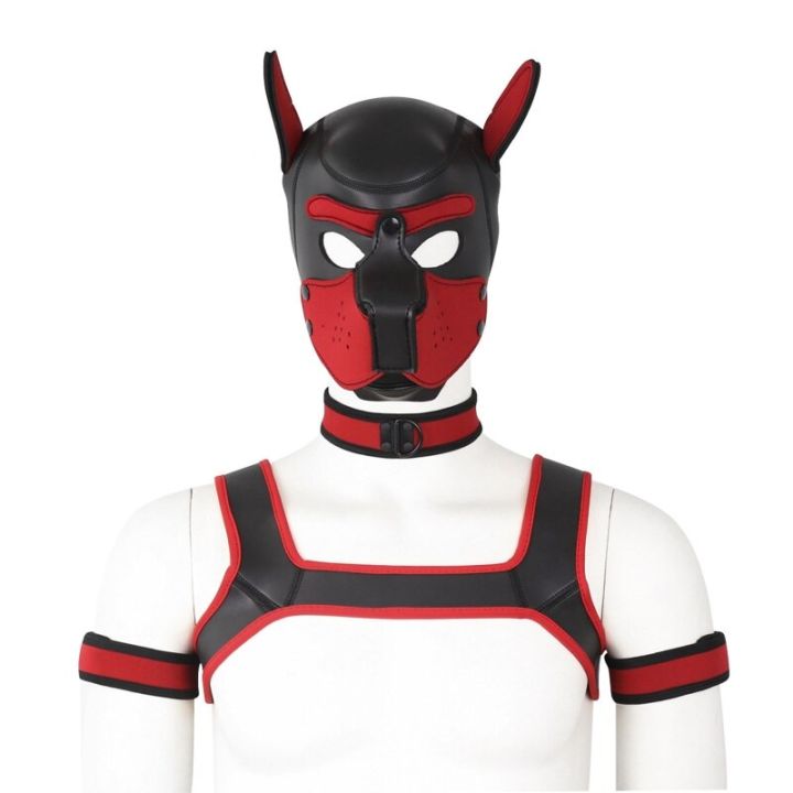 removable-puppy-hood-full-face-mask-with-collar-chest-harness-belt-sexy-sm-fetish-gay-body-dog-cosplay-costume-for-dropshipping