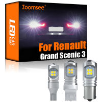 Zoomsee 2Pcs White Reverse LED For Renault Grand Scenic III 3 MK3 2009-2016 Canbus Exterior Backup Tail Bulb Light Vehicle Kit