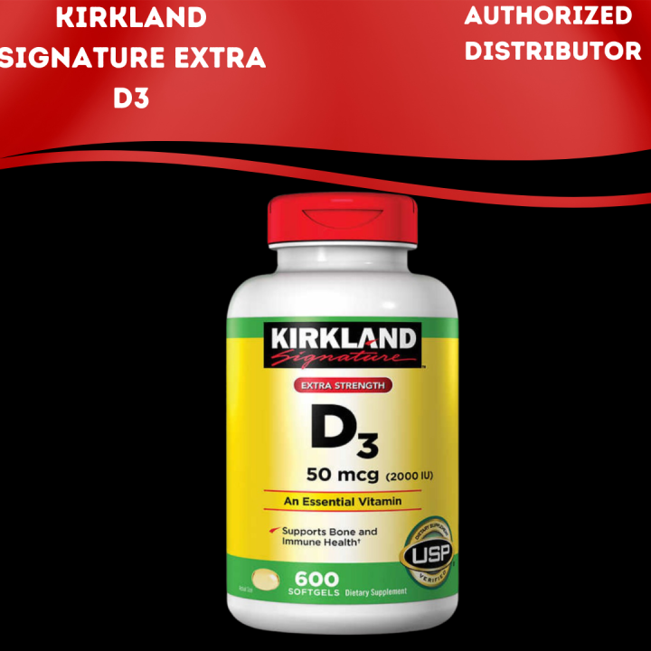 Kirkland Signature Extra Strength Vitamin D3 2000 IU Bottle 600