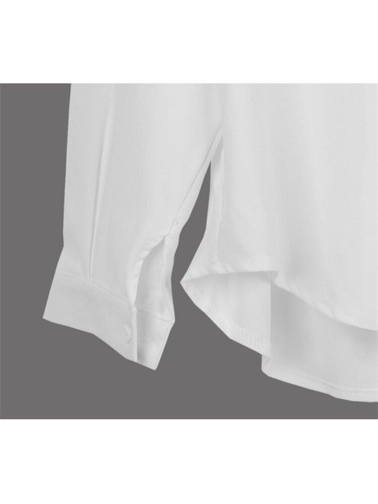 xitao-blouse-simplicity-white-casual-top-temperament-women-shirt