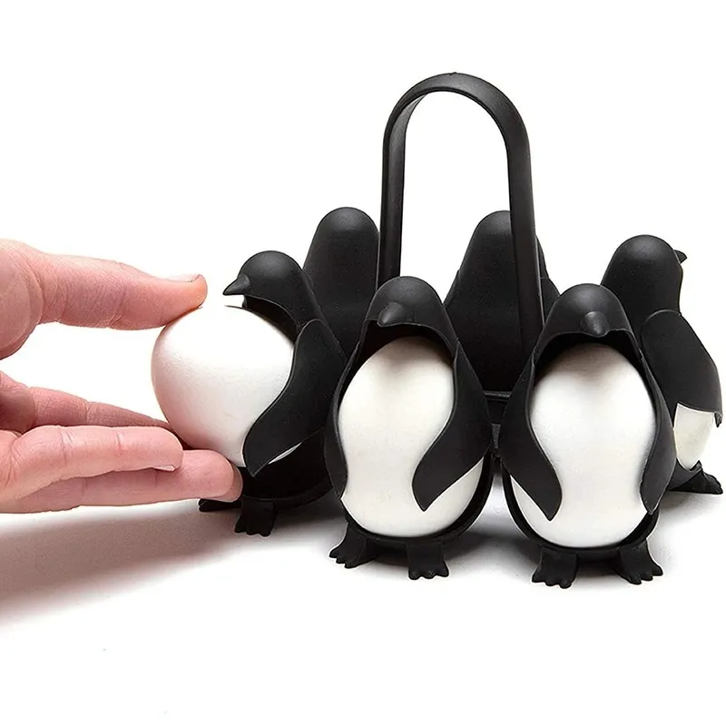 Boiled Egg Holder Durable Egg Cooker Penguin Shaped Steamer Storage  Organizer Rotate Boiled Eggs Cooker Kitchen