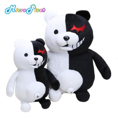 ของเล่นตุ๊กตาตุ๊กตาสัตว์ยัดไส้นุ่มหมีของเล่นผ้ากำมะหยี่หมีขาวและดำขนาด25/40ซม. อะนิเมะ Danganronpa Super Danganronpa 2 Monokuma