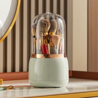 7 Grids Cosmetic Display Holder Box 360 Rotating Makeup Tool Organizers Transparent Dustproof Lightweight for School Office