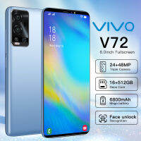 โทรศัพท์ VIVQ V72 ซุปเปอร์บางโทรศัพท์ Android 6.7 แบรนด์ใหม่หน้าจอสัมผัส AI ใบหน้าปลดล็อคสมาร์ทโฟนเดิมเต็มหน้าจอปลดล็อคขาย 6800mAh แบตเตอรี่ติดทนนาน Dual SIM โทรศัพท์เล่นเกมลื่น โทรศัพท์ถูกๆ 5g แถมฟรีอุปกรณ์ครบชุด