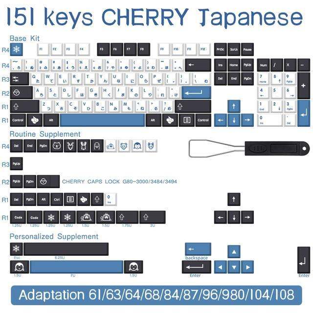 arctic-keycaps-cherry-profile-139keys-pbt-คีย์บอร์ดเชิงกล-61-68-71-84-87-100